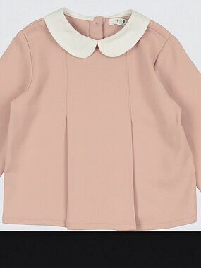 NWT Coco Blanc Girls’ Long-Sleeve Pink Blouse w/ Peter Pan Collar, Size 3T